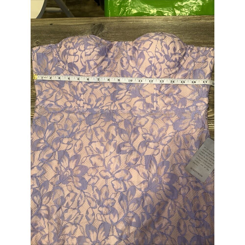 Nordstrom NSR Size XL Emma Strapless Lace Sweetheart Neck Midi A-Line Dress. Z - Picture 7 of 8